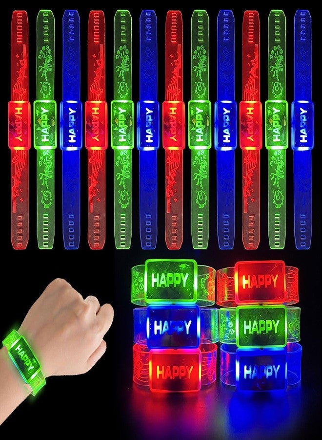 M.best 24pcs LED Light Up Bracelets, Glow in The Dark Flashing Wristbands Happy Bracelets Party Favors for Wedding,Sports,Festivals,Concerts,Party - Image 1